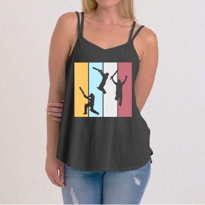 Vintage Cricket Player Sports Lover Team Coach Graphic Premium Women's Strappy Tank