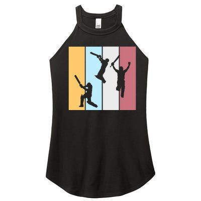 Vintage Cricket Player Sports Lover Team Coach Graphic Premium Women's Perfect Tri Rocker Tank