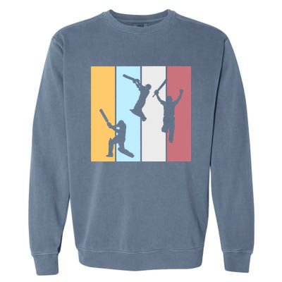 Vintage Cricket Player Sports Lover Team Coach Graphic Premium Garment-Dyed Sweatshirt