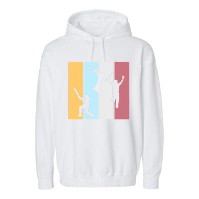 Vintage Cricket Player Sports Lover Team Coach Graphic Premium Garment-Dyed Fleece Hoodie