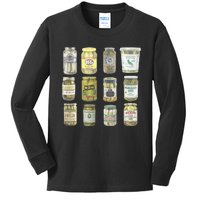 Vintage Canned Pickles Lovers Kids Long Sleeve Shirt