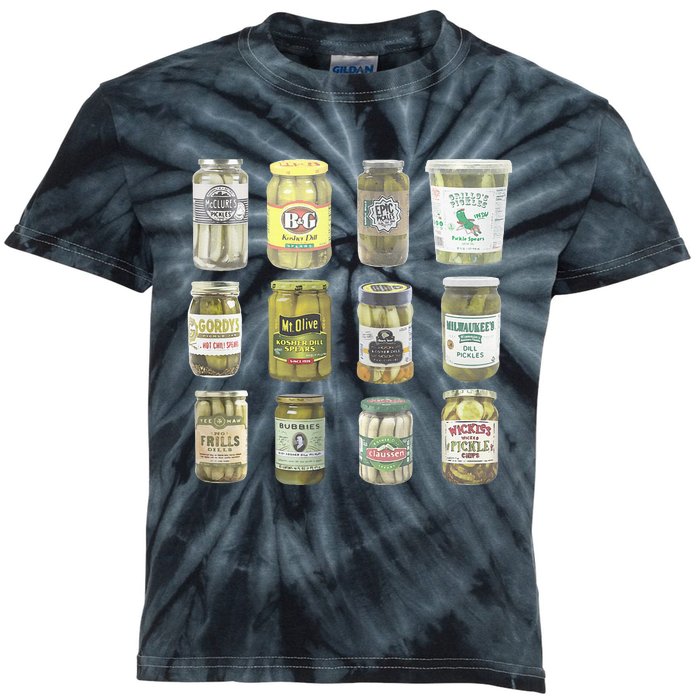 Vintage Canned Pickles Lovers Kids Tie-Dye T-Shirt