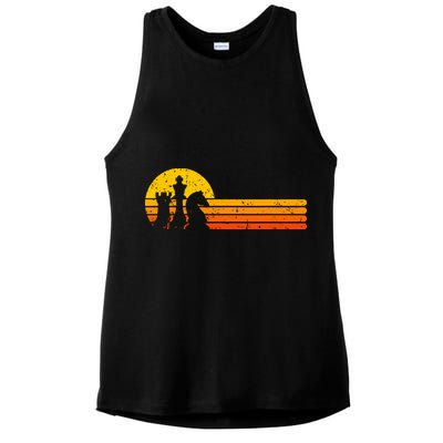 Vintage Chess Player Retro Sunset Design Chess Pieces Ladies PosiCharge Tri-Blend Wicking Tank