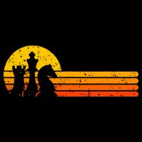 Vintage Chess Player Retro Sunset Design Chess Pieces Backpack