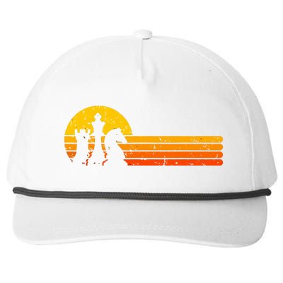 Vintage Chess Player Retro Sunset Design Chess Pieces Snapback Five-Panel Rope Hat