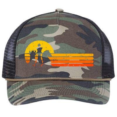 Vintage Chess Player Retro Sunset Design Chess Pieces Retro Rope Trucker Hat Cap