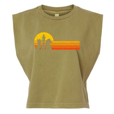 Vintage Chess Player Retro Sunset Design Chess Pieces Garment-Dyed Women's Muscle Tee