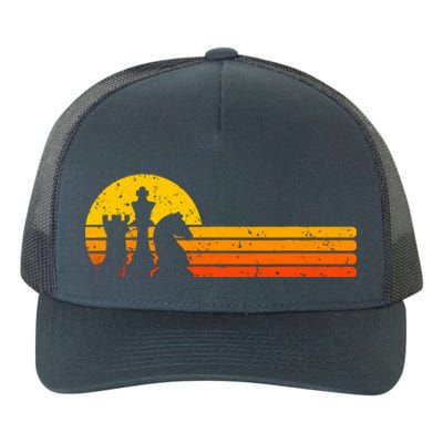 Vintage Chess Player Retro Sunset Design Chess Pieces Yupoong Adult 5-Panel Trucker Hat