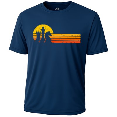 Vintage Chess Player Retro Sunset Design Chess Pieces Performance Shirt