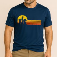 Vintage Chess Player Retro Sunset Design Chess Pieces Performance Shirt