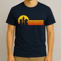 Vintage Chess Player Retro Sunset Design Chess Pieces T-Shirt