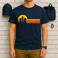 Vintage Chess Player Retro Sunset Design Chess Pieces T-Shirt