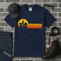 Vintage Chess Player Retro Sunset Design Chess Pieces Tall T-Shirt