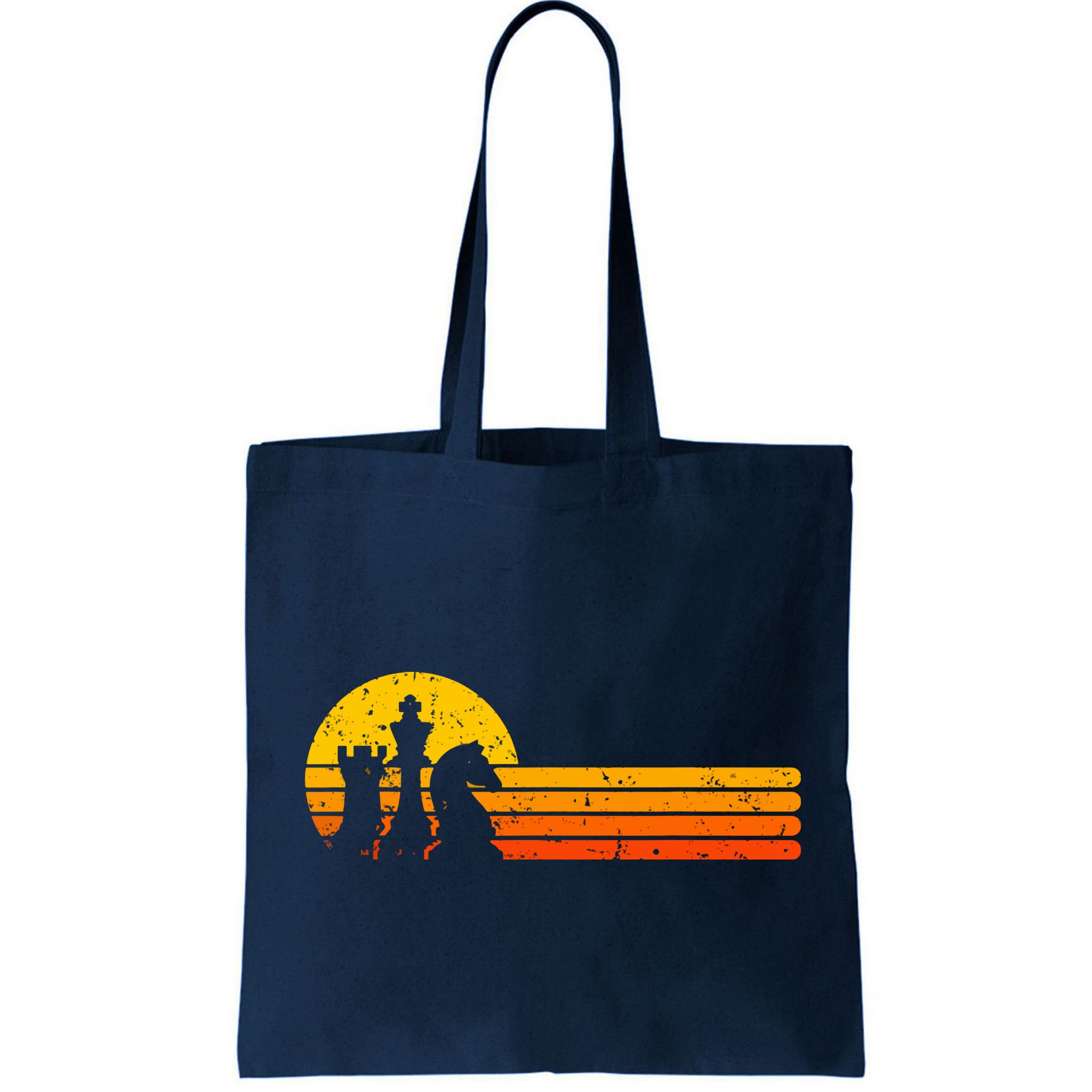 Vintage Chess Player Retro Sunset Design Chess Pieces Bag