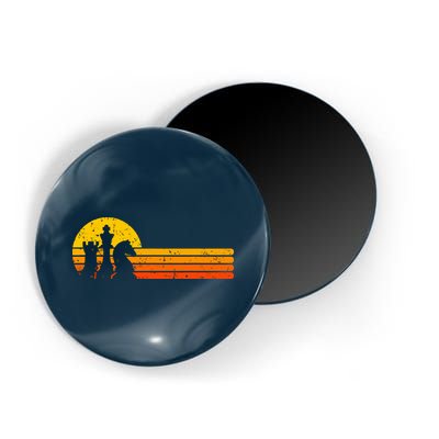 Vintage Chess Player Retro Sunset Design Chess Pieces Magnet