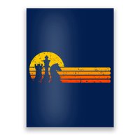 Vintage Chess Player Retro Sunset Design Chess Pieces Poster