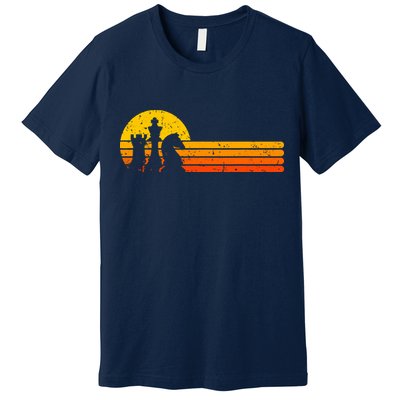 Vintage Chess Player Retro Sunset Design Chess Pieces Premium T-Shirt
