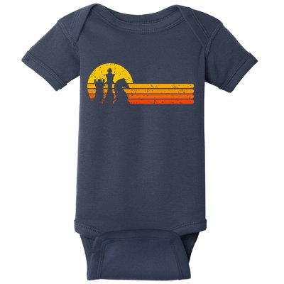 Vintage Chess Player Retro Sunset Design Chess Pieces Baby Bodysuit