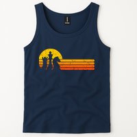 Vintage Chess Player Retro Sunset Design Chess Pieces Tank Top