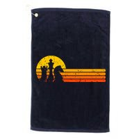 Vintage Chess Player Retro Sunset Design Chess Pieces Golf Towel