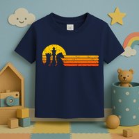 Vintage Chess Player Retro Sunset Design Chess Pieces Toddler T-Shirt