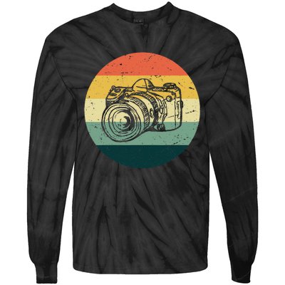 Vintage Camera Photographer Photography Gifts Retro Style Tie-Dye Long Sleeve Shirt