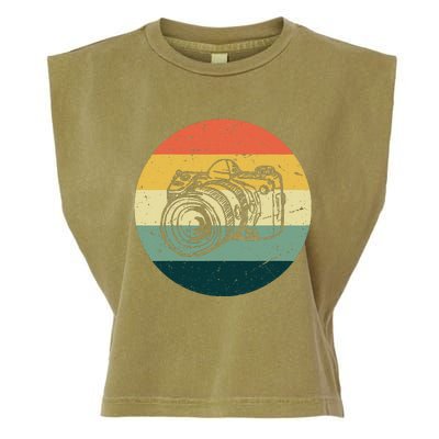 Vintage Camera Photographer Photography Gifts Retro Style Garment-Dyed Women's Muscle Tee