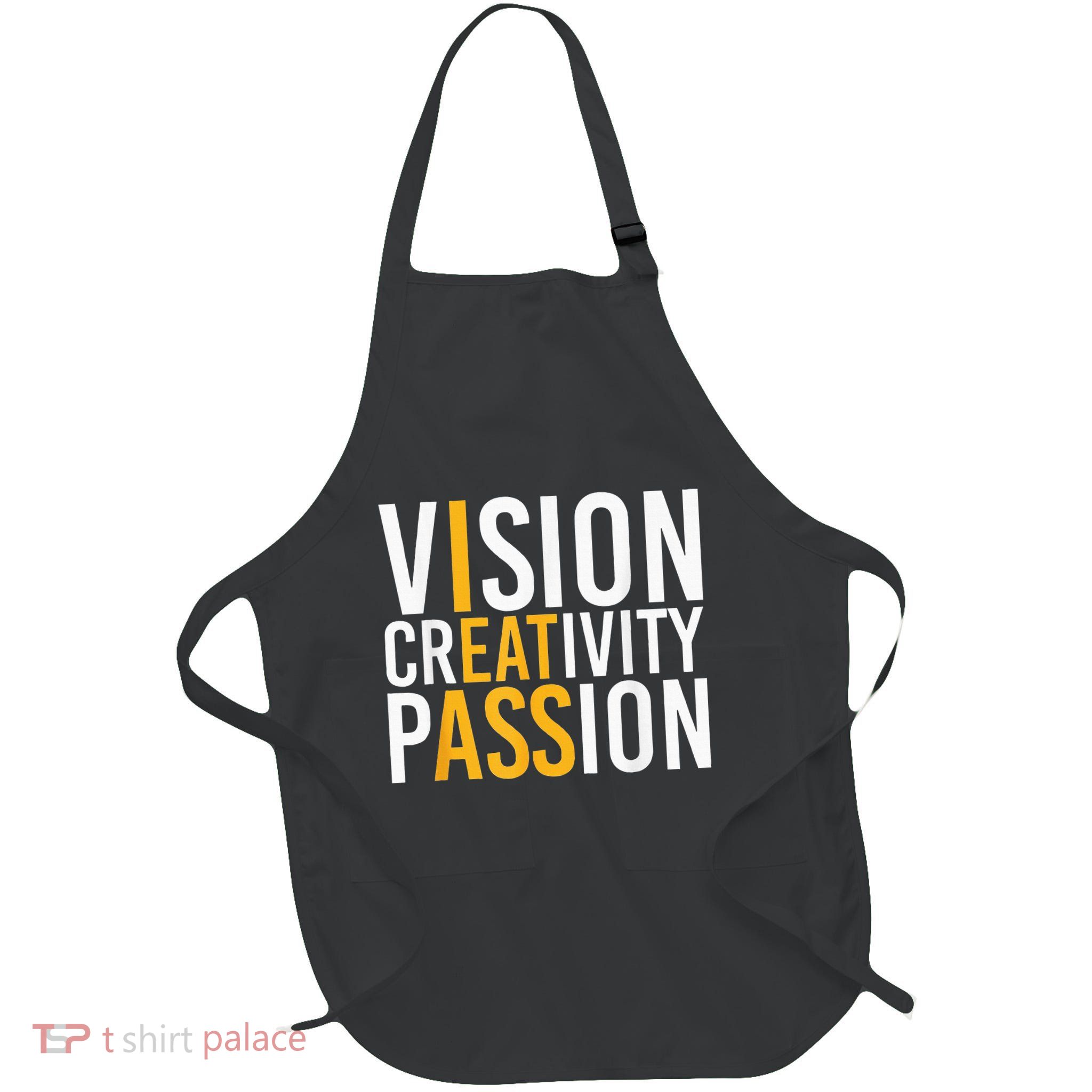 Vision Creativity Passion Full-Length Apron With Pockets