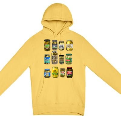 Vintage Canned Pickles Pickle Lovers Homemade Pickles Premium Pullover Hoodie