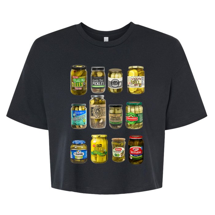 Vintage Canned Pickles Pickle Lovers Homemade Pickles Bella+Canvas Jersey Crop Tee