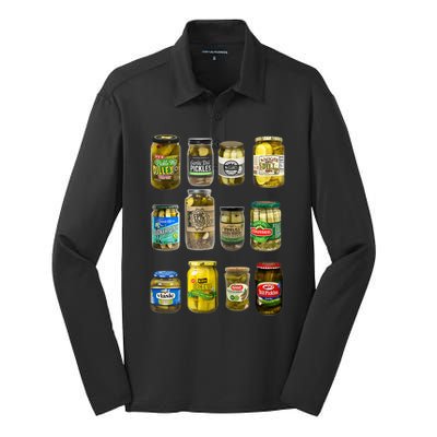 Vintage Canned Pickles Pickle Lovers Homemade Pickles Silk Touch Performance Long Sleeve Polo