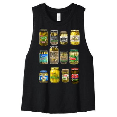 Vintage Canned Pickles Pickle Lovers Homemade Pickles Women's Racerback Cropped Tank