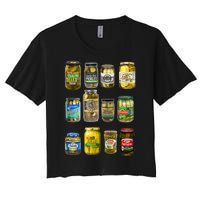 Vintage Canned Pickles Pickle Lovers Homemade Pickles Women's Crop Top Tee