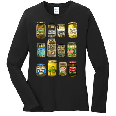 Vintage Canned Pickles Pickle Lovers Homemade Pickles Ladies Long Sleeve Shirt