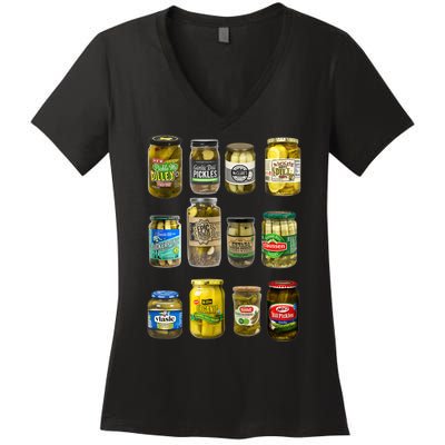 Vintage Canned Pickles Pickle Lovers Homemade Pickles Women's V-Neck T-Shirt