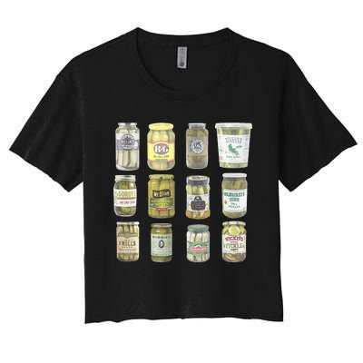 Vintage Canned Pickles Lovers Women's Crop Top Tee