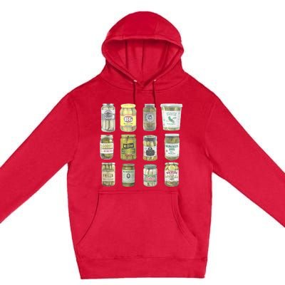 Vintage Canned Pickles Lovers Premium Pullover Hoodie