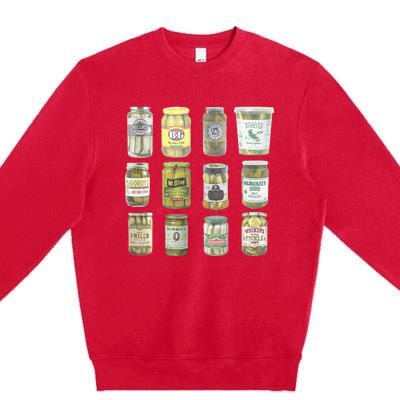 Vintage Canned Pickles Lovers Premium Crewneck Sweatshirt