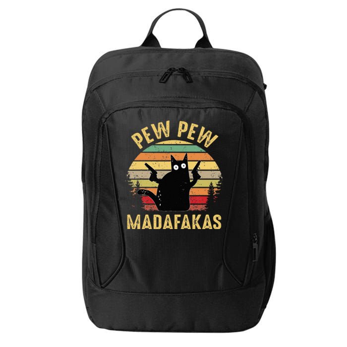 Vintage Cats Pew Pew Madafakas Funny Crazy Cat Lovers Gifts City Backpack