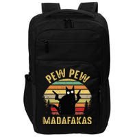 Vintage Cats Pew Pew Madafakas Funny Crazy Cat Lovers Gifts Impact Tech Backpack