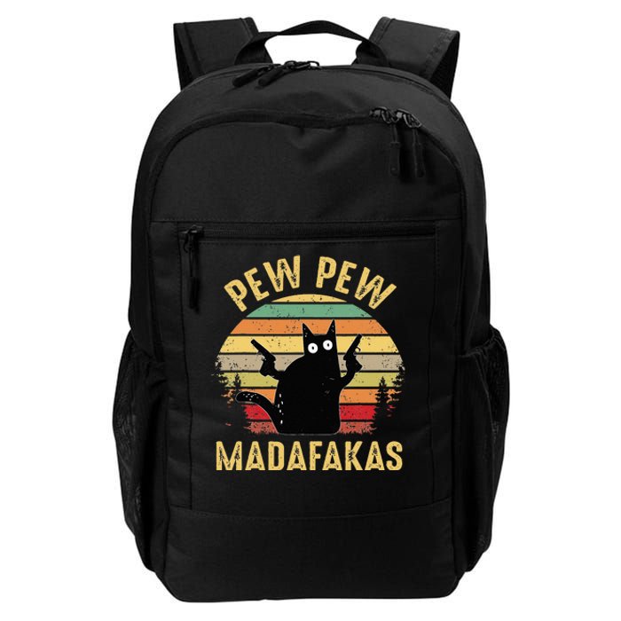 Vintage Cats Pew Pew Madafakas Funny Crazy Cat Lovers Gifts Daily Commute Backpack