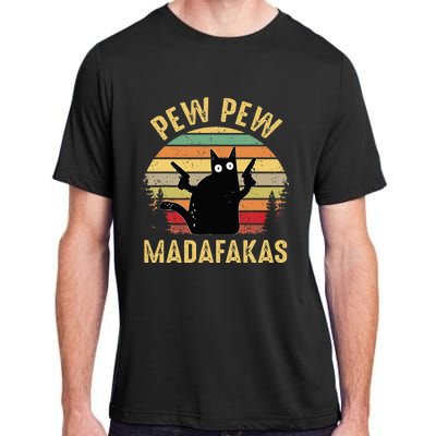 Vintage Cats Pew Pew Madafakas Funny Crazy Cat Lovers Gifts Adult ChromaSoft Performance T-Shirt