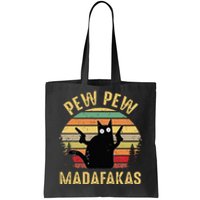 Vintage Cats Pew Pew Madafakas Funny Crazy Cat Lovers Gifts Tote Bag