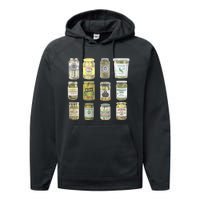 Vintage Canned Pickles Lovers Performance Fleece Hoodie