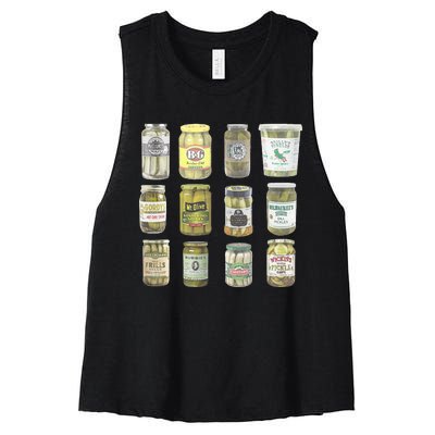 Vintage Canned Pickles Lovers Women's Racerback Cropped Tank