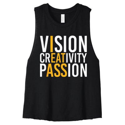 Vision Creativity Passion Women's Racerback Cropped Tank