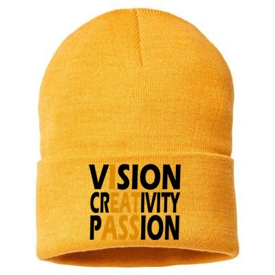 Vision Creativity Passion Funny Humor Sustainable Knit Beanie