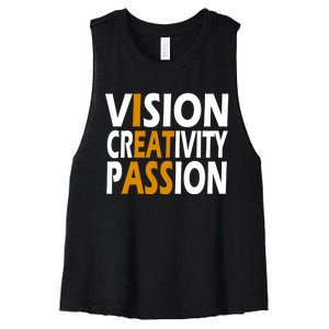 Vision Creativity Passion Funny Humor Women's Racerback Cropped Tank