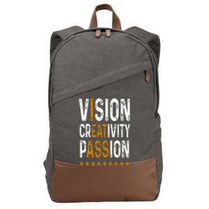 Vision Creativity Passion Cotton Canvas Backpack