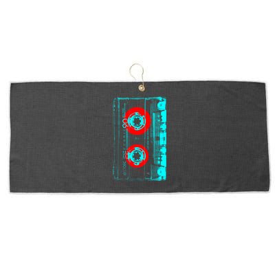 Vintage Cassette Pop Art Style Large Microfiber Waffle Golf Towel